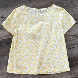 J. Crew Yellow and White Floral Blouse